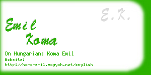 emil koma business card